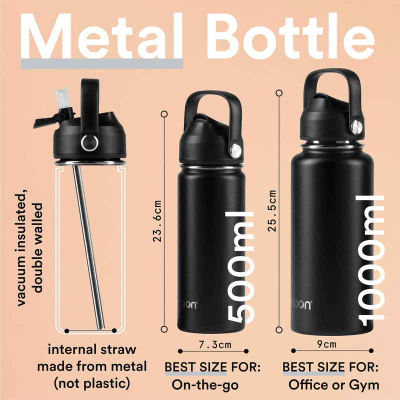 Water Bottle with Straw Lid