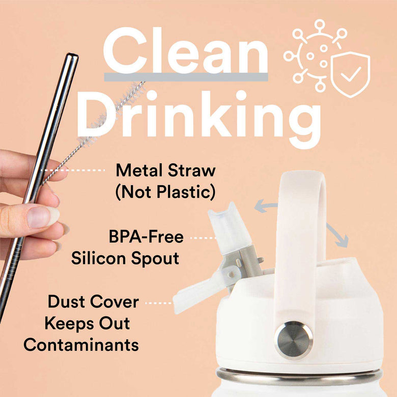 Water Bottle with Straw Lid