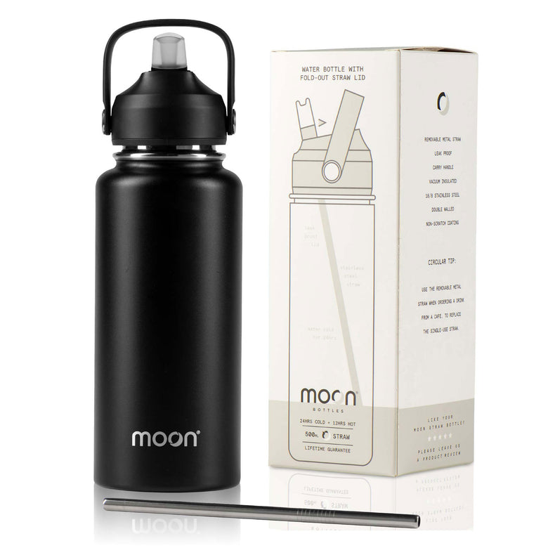 Water Bottle with Straw Lid