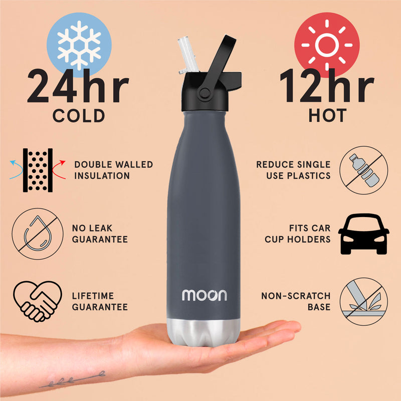 Water Bottle with Straw Lid