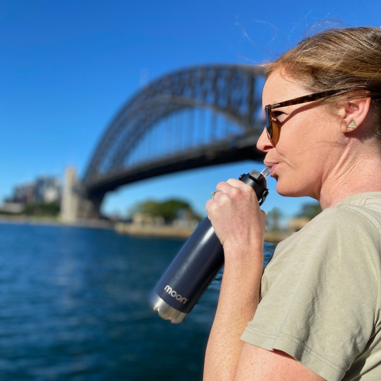 Water Bottle with Straw Lid